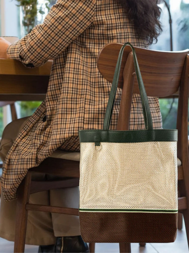 ETCETERA Ooo Tote - Pista Latte Green Tote Bag-image-43