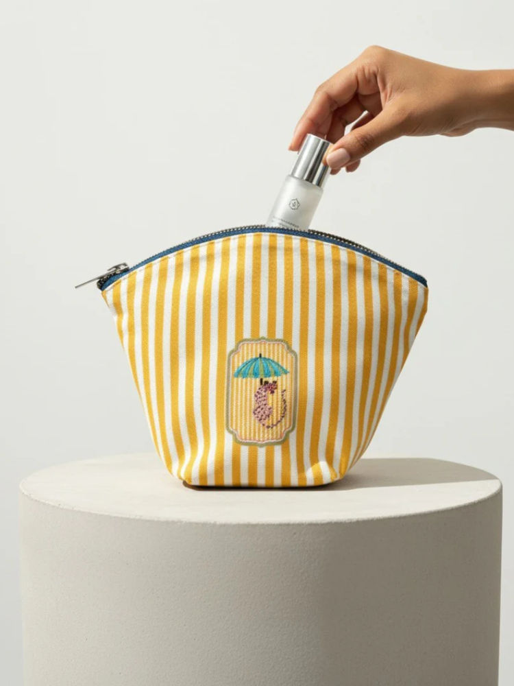 ETCETERA Stripe Right Vanity Pouch - Wet And Wild Yellow-picture-24