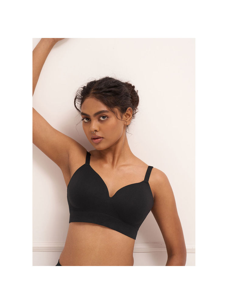 Underneat Women Seamless Wireless Support Bra Black