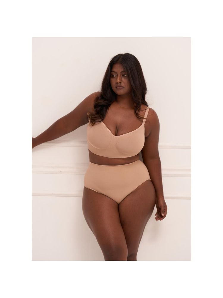 Underneat Women Seamless High-Waist Tummy Tucker Shaper Brief Beige