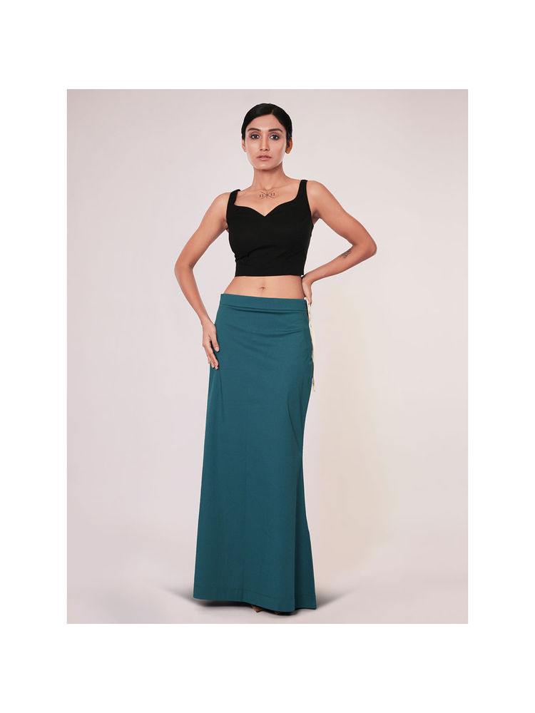 I AM BY DOLLYJAIN Women Dark Teal Lycra Solid D'Coat-image-39