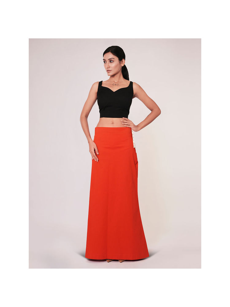 I AM BY DOLLYJAIN Women Rust Lycra Solid D'Coat-image-29