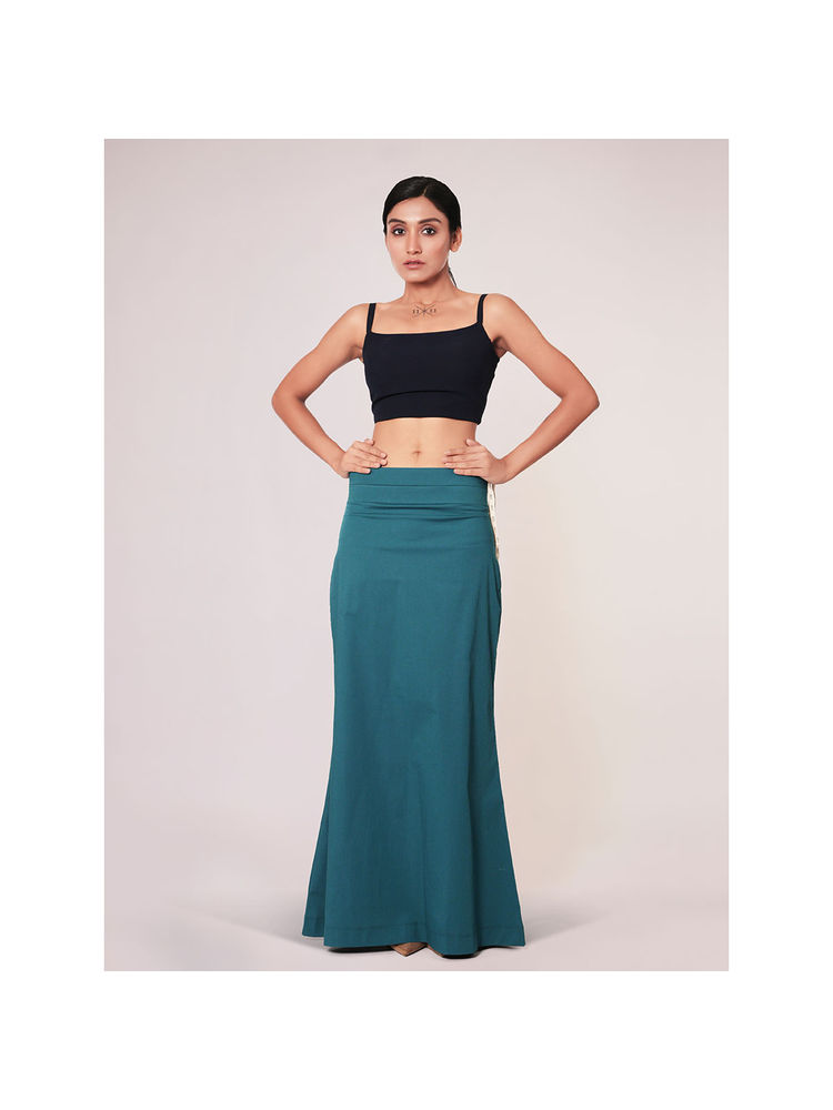 I AM BY DOLLYJAIN Women Dark Teal Lycra Solid D'Coat-image-40