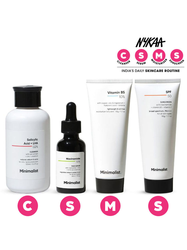 Minimalist Daily Skincare Routine For Oily & Acne Prone Skin CSMS Combo