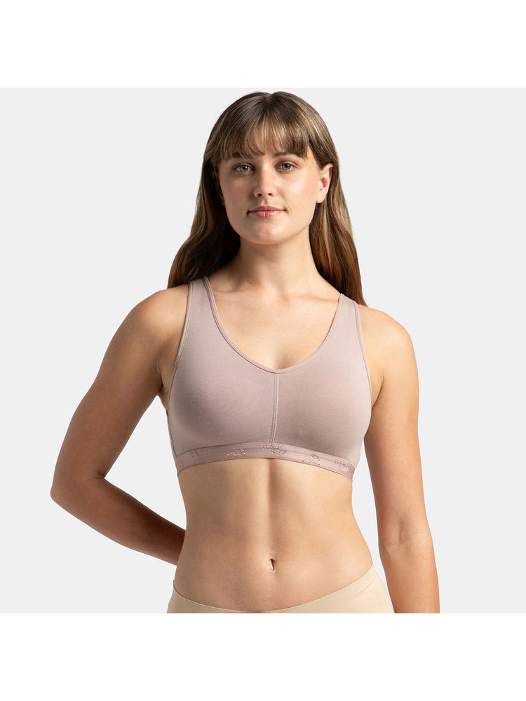 Jockey ES04 Wirefree Padded Super Combed Cotton Elastane Lounge and Sleep Bra - Mocha-picture-24