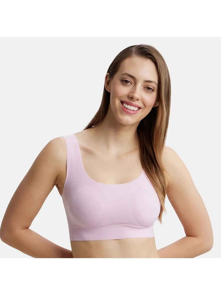 Jockey 1839 Wirefree Padded Soft touch Microfiber Elastane Lounge Bra - Fragrant Lily-image-46