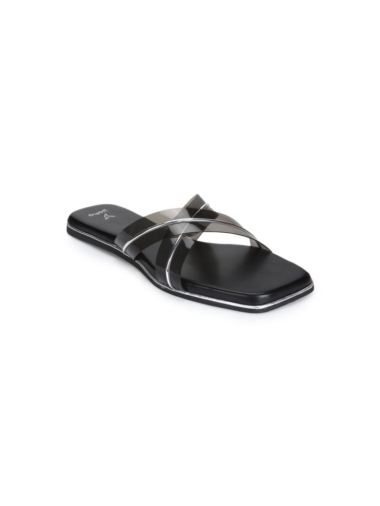 Yoho Black Comfortable Latex Cushioning Long Lasting Flats-image-6