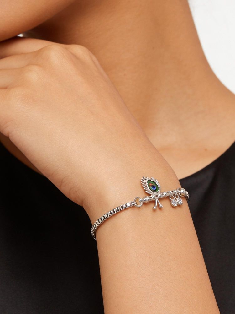 TOUCH925 Pure 925 Silver Divine Flute Dangle Silver Unisex Bracelet-image-15
