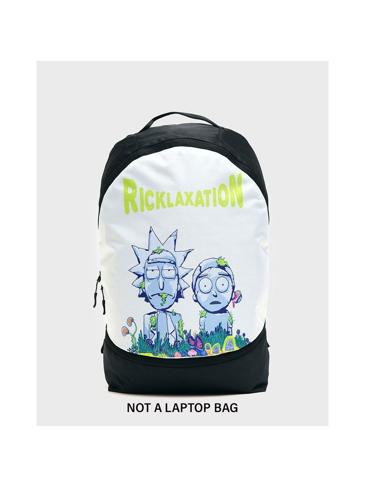 Bewakoof Unisex Black Ricklaxation Printed Small Backpack-picture-14