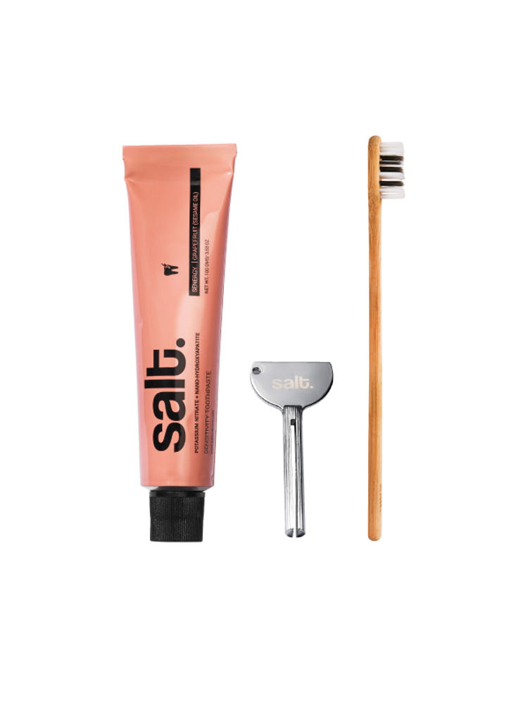 Salt. Oral Care Senergy Sensitivity Toothpaste + Squeezer Key + Eden Toothbrush-image-3