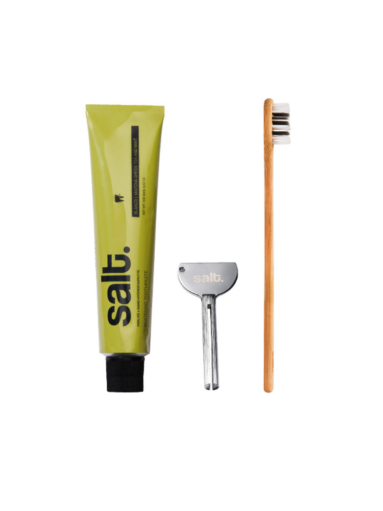 Salt. Oral Care Blanco Whitening Toothpaste + Squeezer Key + Eden Toothbrush-picture-11