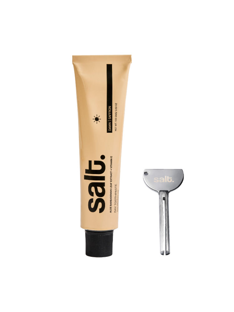 Salt. Oral Care Saffron Dawn Day Toothpaste & Eco-Friendly Squeezer Key Bundle-image-24
