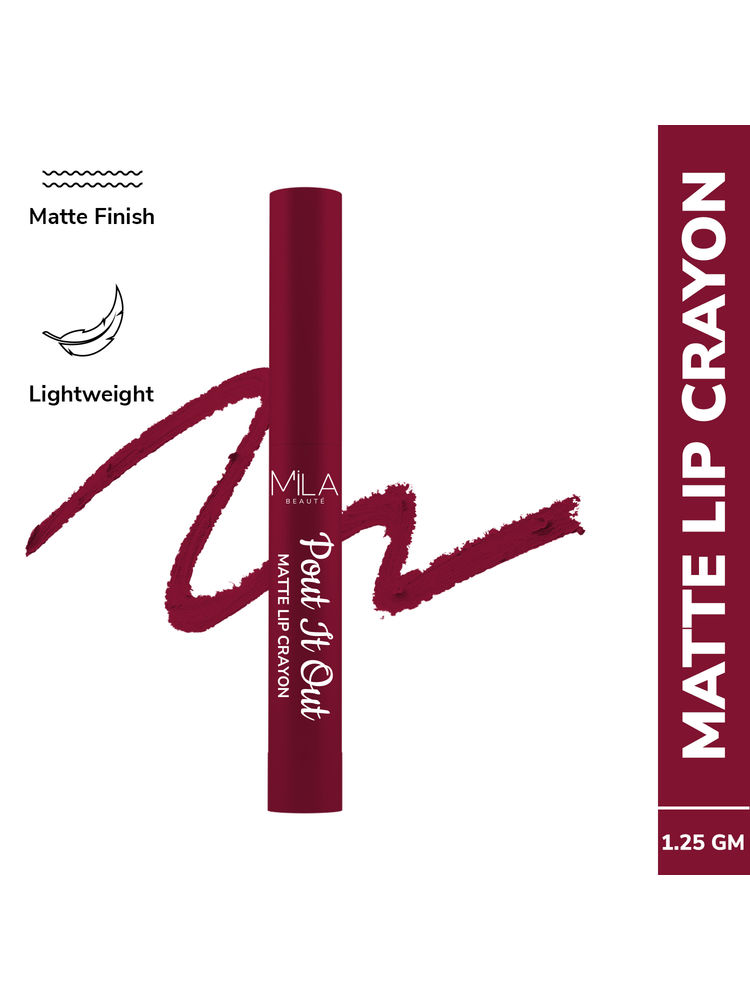 Mila Beauté Pout It Out Long Lasting & Matte Finish Lip Crayon Lipstick-picture-20