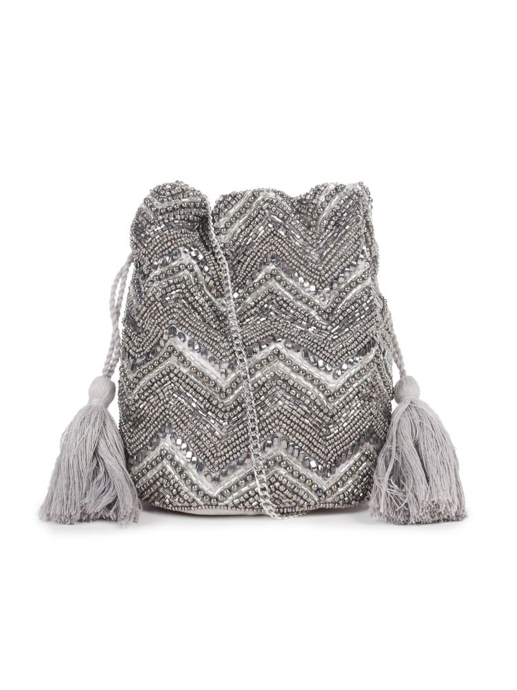 Astrid Beaded Work Party Sling Bag - Silver-picture-10