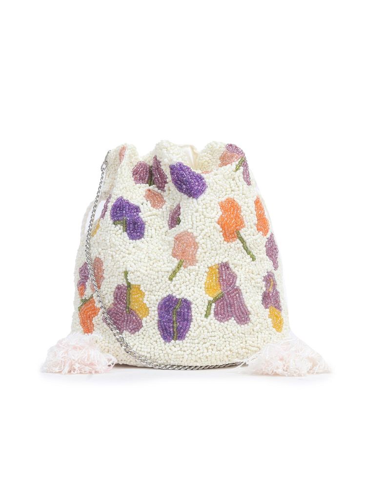 Astrid Beaded Work Party Sling Bag - White-picture-10