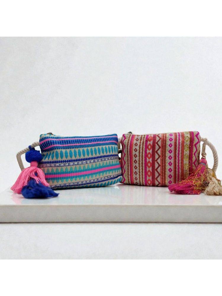 Astrid Multi-Color Assorted Tassel Sling Bags (Pack of 2)-picture-21