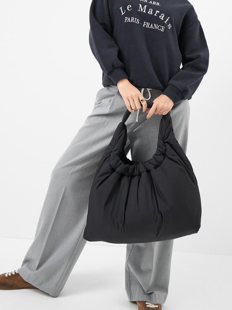 Accessorize London Women Nylon Quilted Shopper Tote Bag - Black-image-34