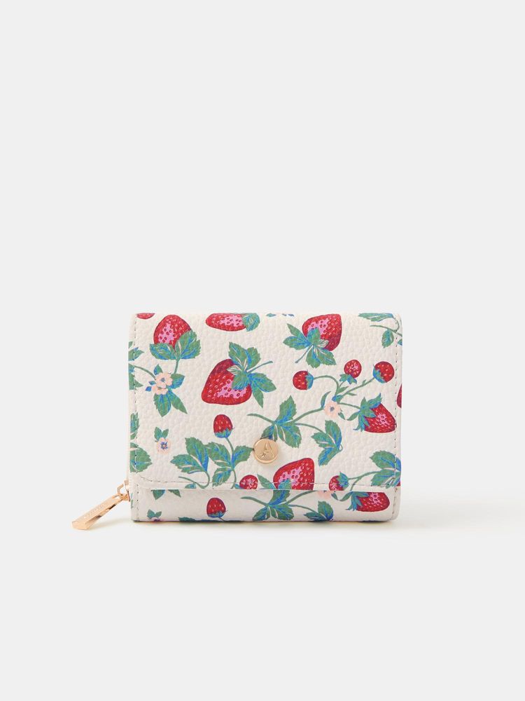 Accessorize London Women Strawberry Printed Tri Fold Wallet - Cream-picture-15