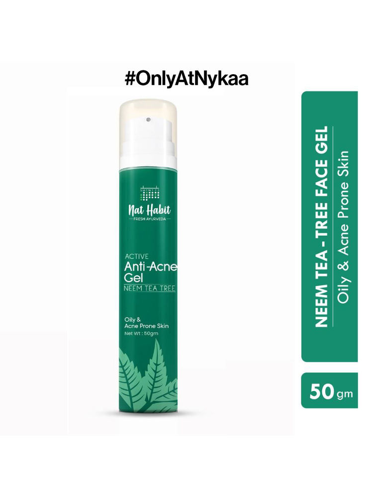 Nat Habit Active Anti Acne Neem Tea Tree Face Gel Moisturiser For Oily & Acne Prone Skin-image-34