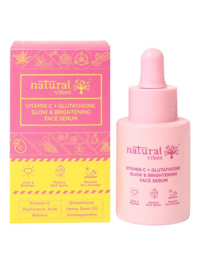 Natural Vibes Vitamin C + Glutathione Glow & Brightening Face Serum