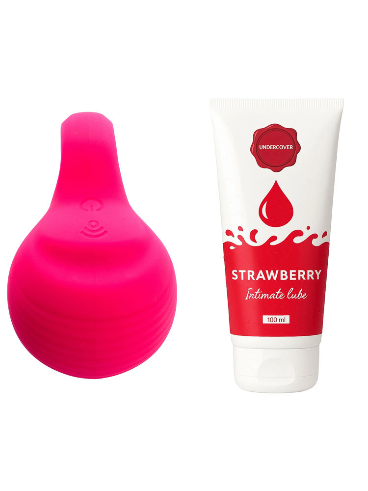 Undercover The Big O Palm Vibrator & Strawberry Water Based Lube Combo-picture-17