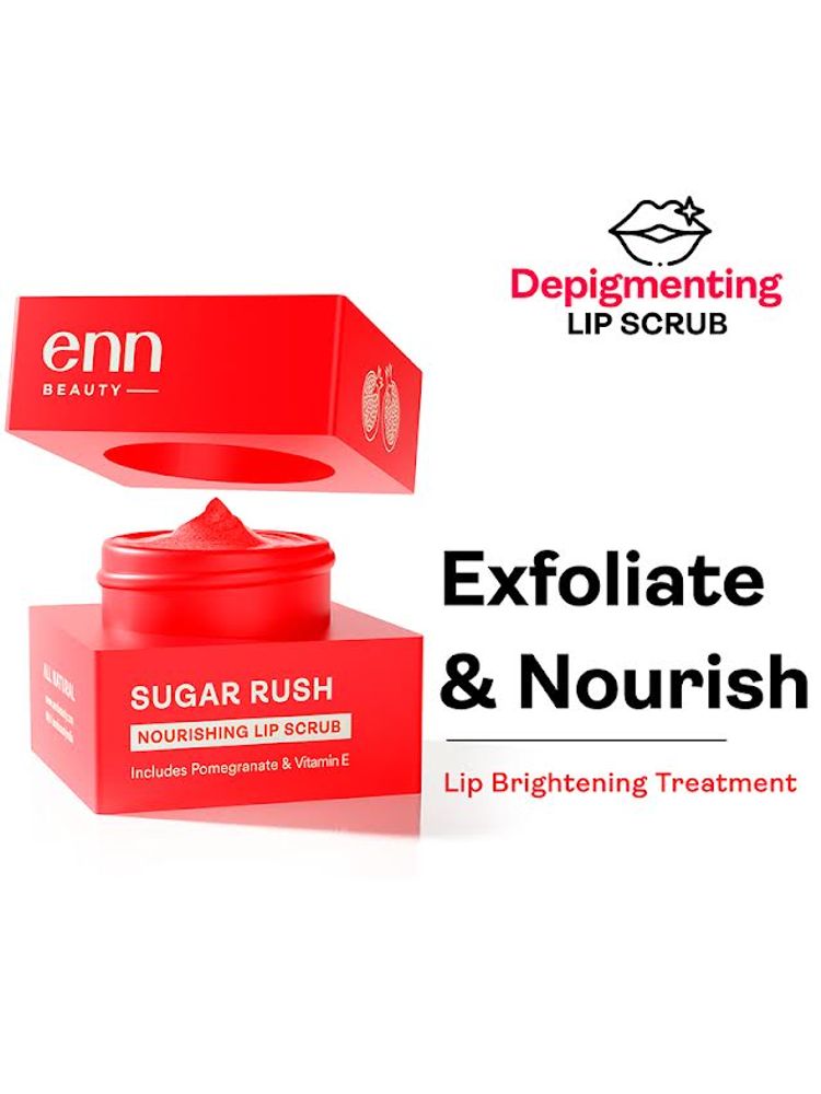 ENN Nourishing Sugar Rush Lip Polish Scrub For Dark, Dull, Chapped, Pigmented & Brightening Lips