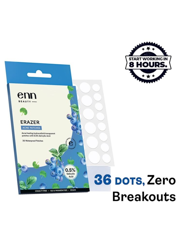 ENN Erazer Acne Patches - 0.5% Salicylic Acid, Waterproof & Transparent, 36 Patches-image-37