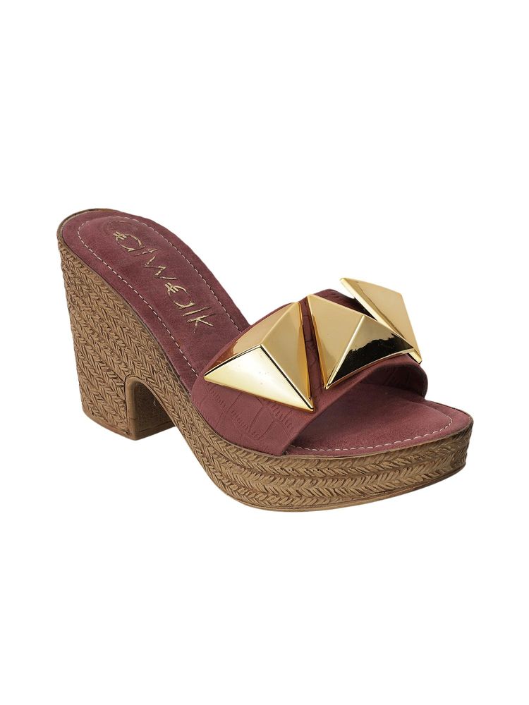 Catwalk Women Maroon Block Heels-image-40