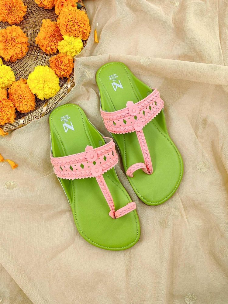 The Madras Trunk Women Kolhapuri in Pink-picture-25
