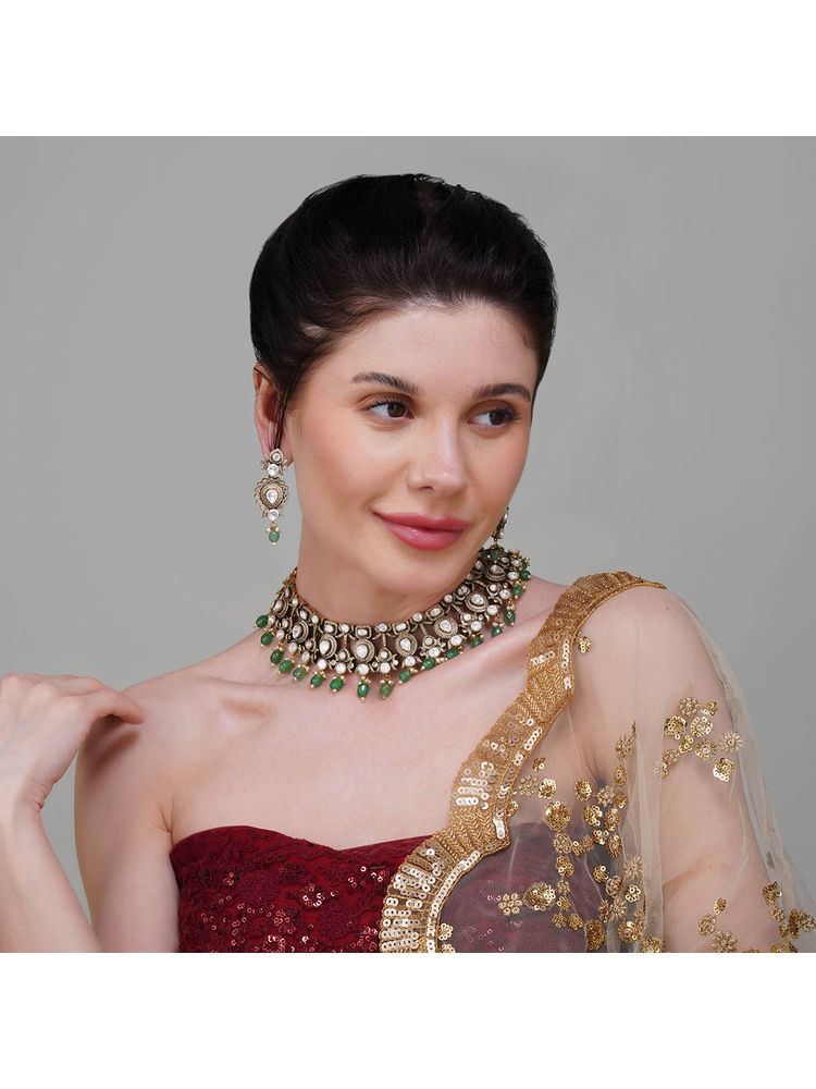 Beryachi Gulrez Kundan Necklace Set-picture-16