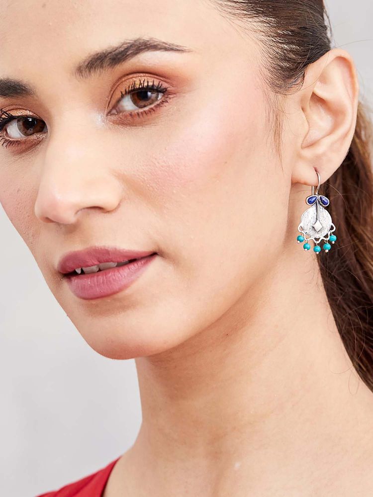 Fabindia Women Blue Silver Earrings-image-25