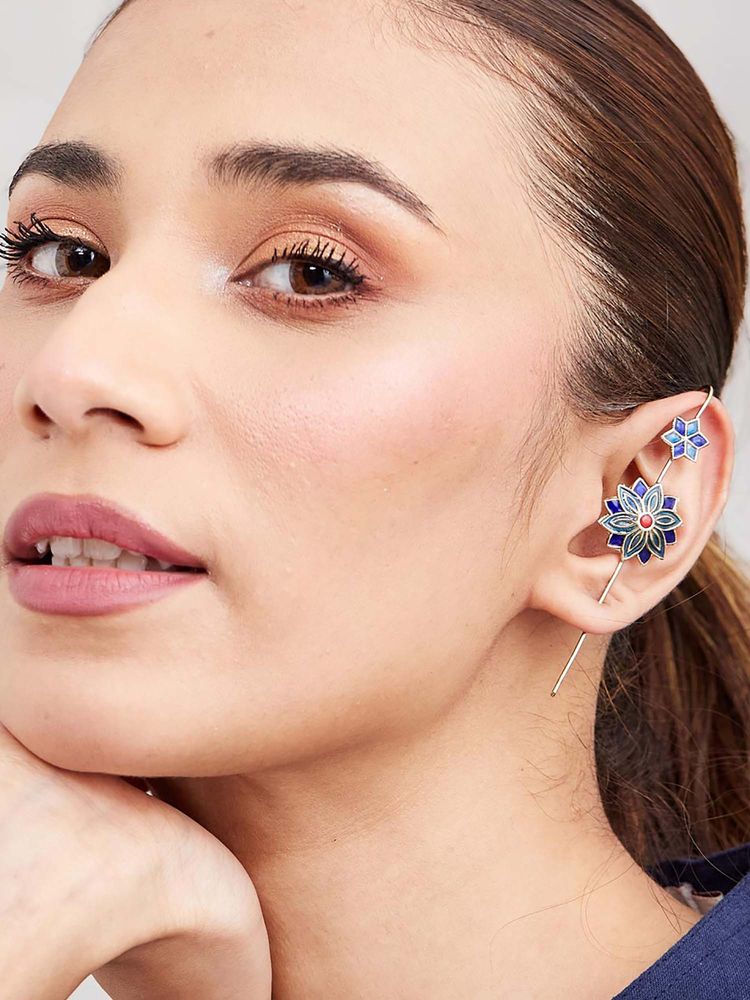 Fabindia Women Blue Brass Earrings-image-30