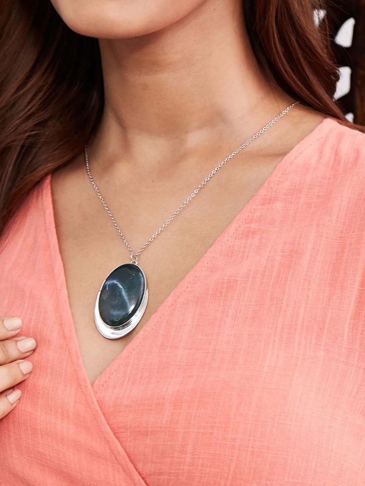Fabindia Women Blue Brass Necklace-image-29