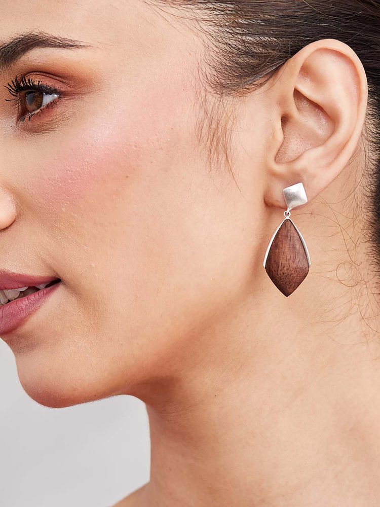 Fabindia Women Brown Wood Earrings-image-22