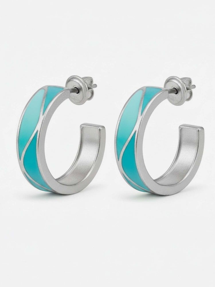 House of Pehr Women Blue Brass Earrings-image-1