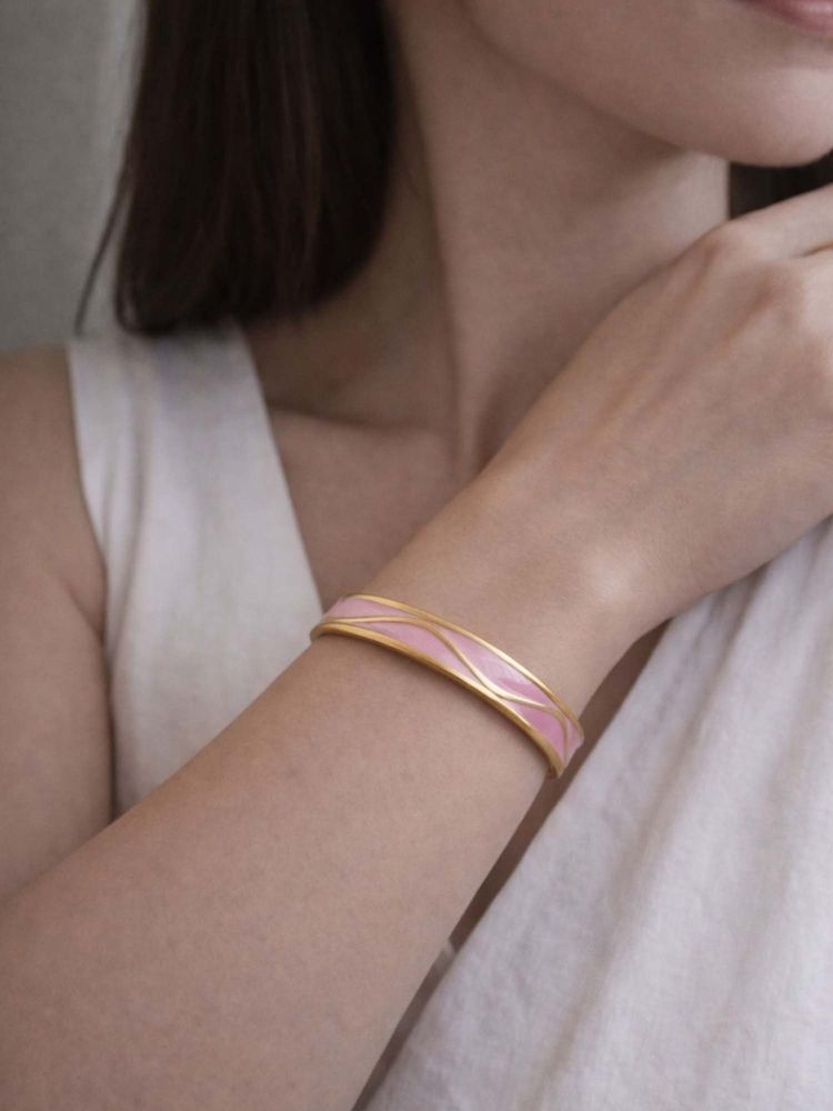 House of Pehr Women Pink Brass Bracelet-image-5