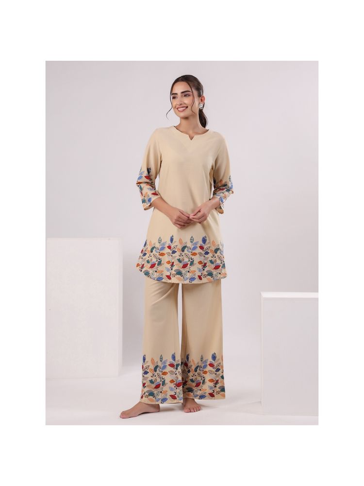 sanskrutihomes SAY Women Pure Cotton Night Suit Off White (Set of 2)-picture-31