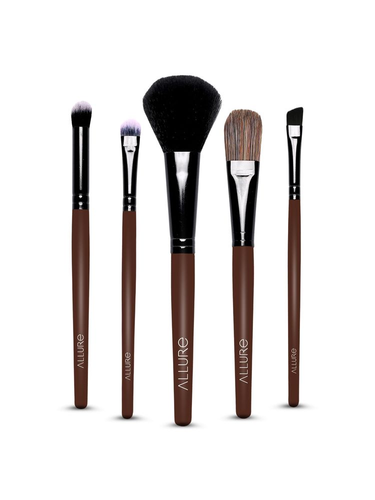 Allure Makeup Brush Set - Set Of 5 Face & Eye Makeup Brushes
