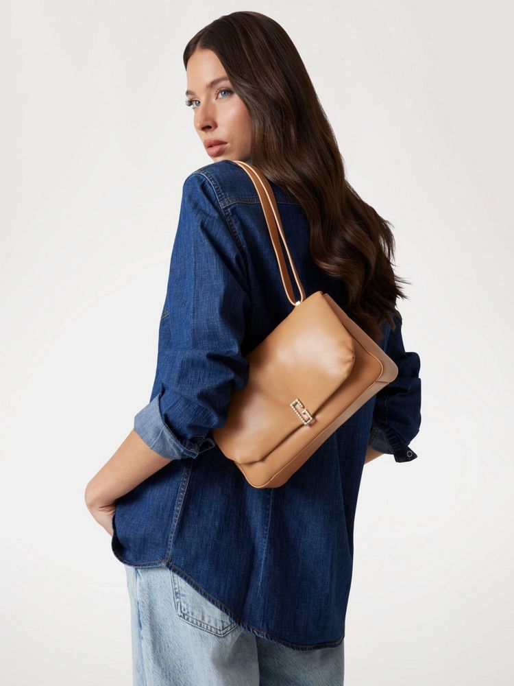 Guess Camel Solid Alizee Crossbody Sling Bag with Detachable Strap-image-21
