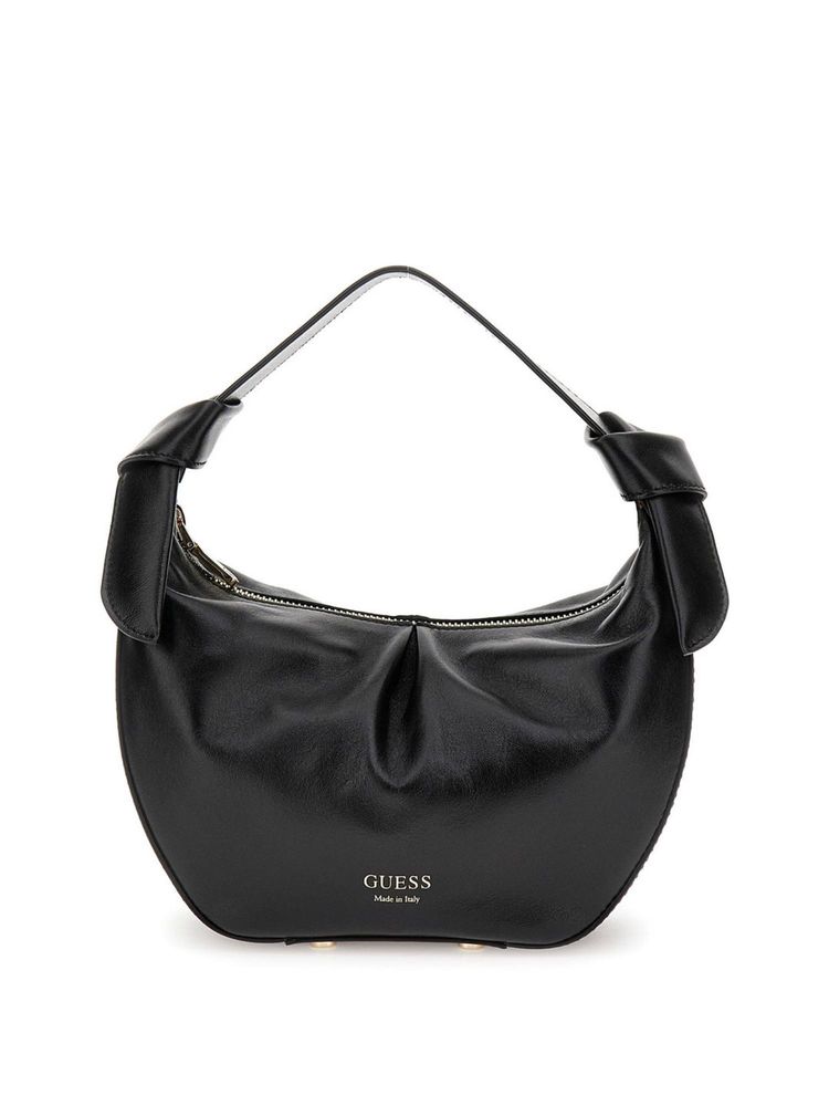 Guess Black Solid Jolie Half Moon Hobo Handbag-image-28
