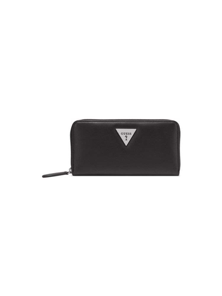 guess fashion Guess Black Solid Lathan Zip Around Wallet-picture-25