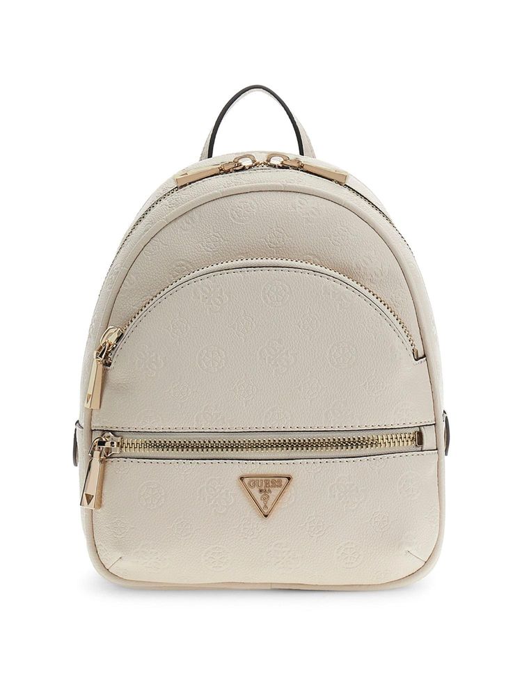 guess fashion Guess Beige Textured Manhattan Polyurethane Backpack-picture-17
