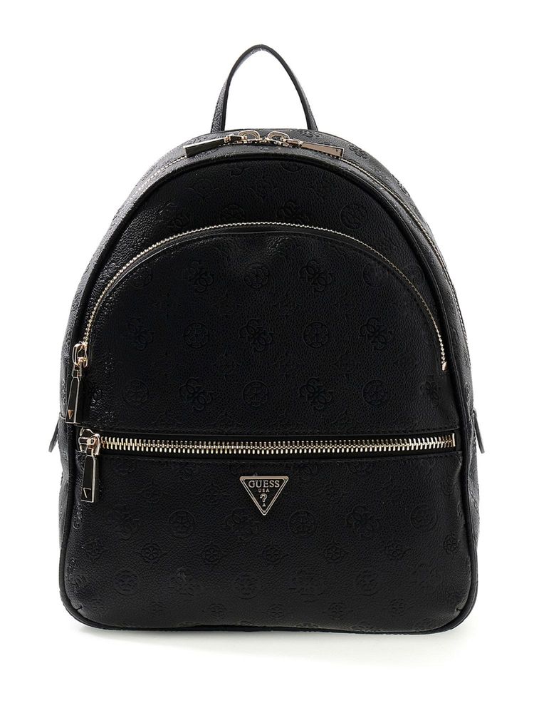 guess fashion Guess Black Textured PU Manhattan Backpack-picture-28