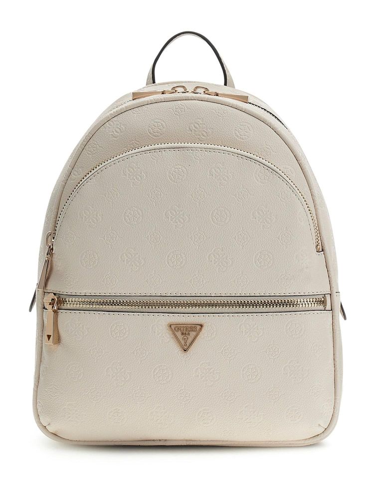 guess fashion Guess Beige Textured Manhattan Backpacks-picture-19