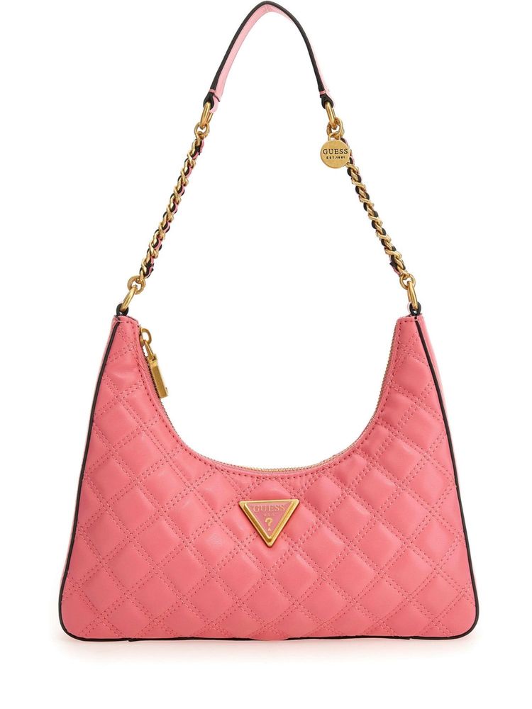 Guess Watermelon Quilted Gully Top Zip Handbag-image-15