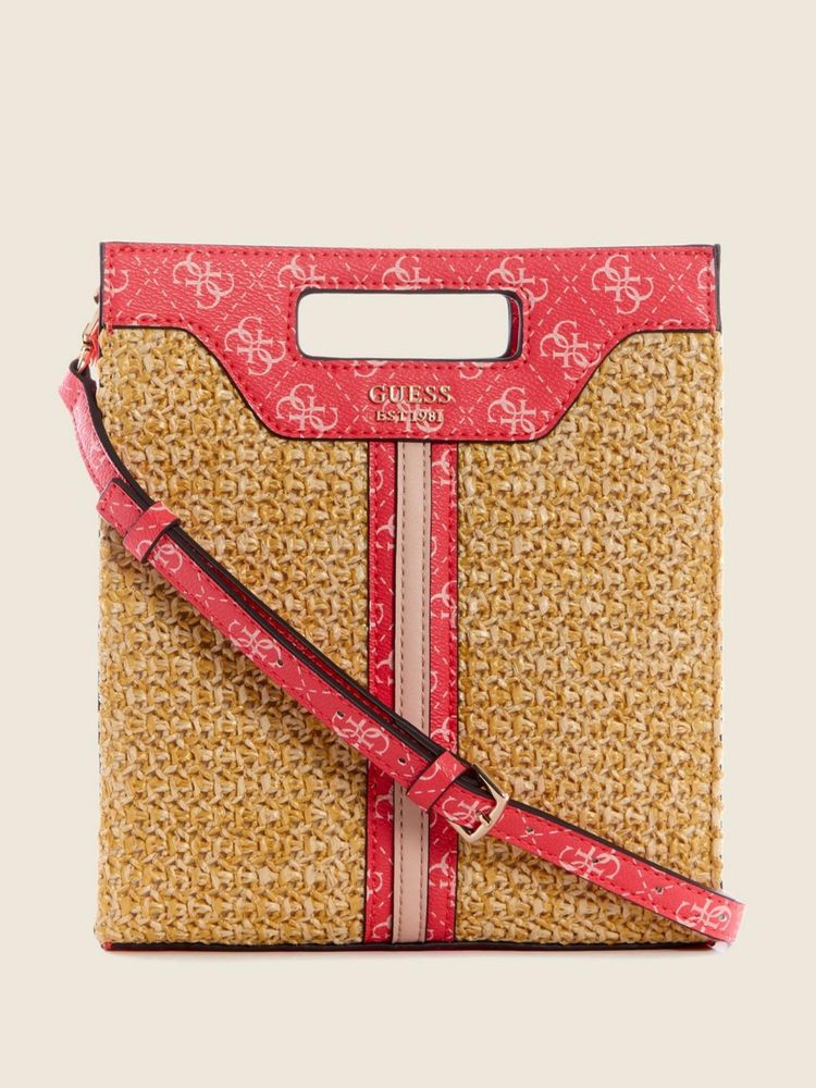 guess fashion Guess Camelia Logo Kasinta Raffia Cut Out Mini Tote Bag with Detachable Strap-picture-15