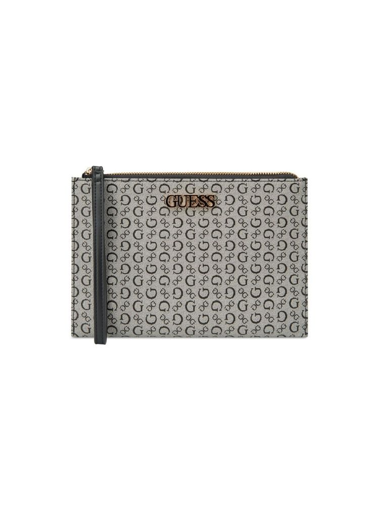 guess fashion Guess Black Monogram Artemis Wristlet Card Case-picture-15