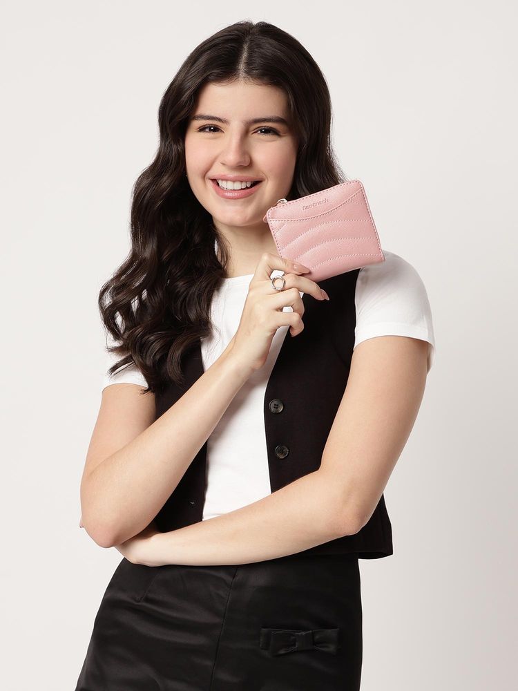 fastrack accessories Fastrack Quilted Pink Wallet For Women-picture-17