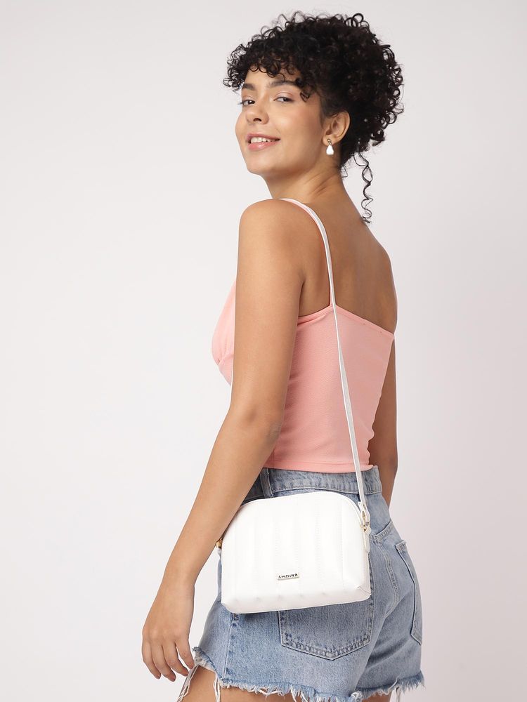 fastrack accessories Fastrack Quiltpop White Sling Bag For Women-picture-29