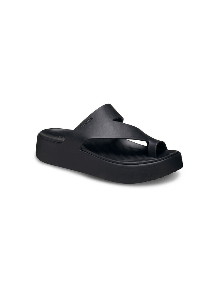 Crocs Black Getaway Platform Toe Loop Sandals-image-37
